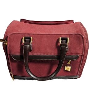 Diane Von Furstenberg Burgundy and Brown Travel Bag